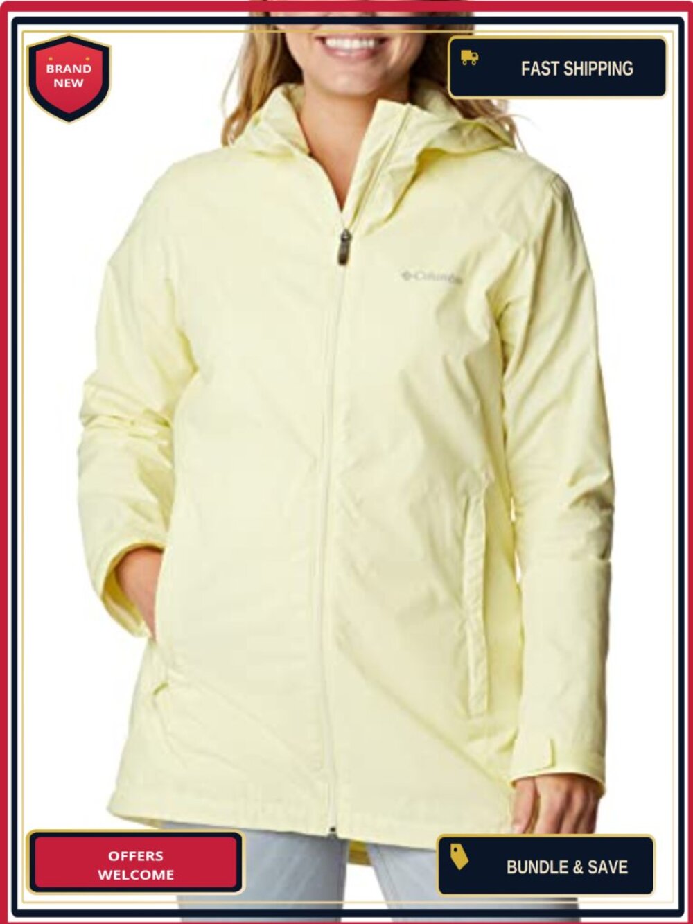 Columbia Switchback Lined Long Rain Jacket Women Waterproof Windbreaker